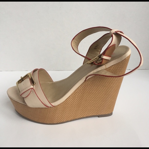 Cream Wedge Platform Sandal 10 Just Fab - Picture 3 of 4